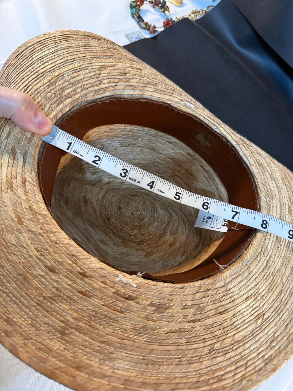 Men's straw Hat - Natural woven Tan 6 3/4 Small